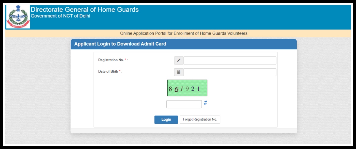 Delhi Home Guard Admit Card Download Link