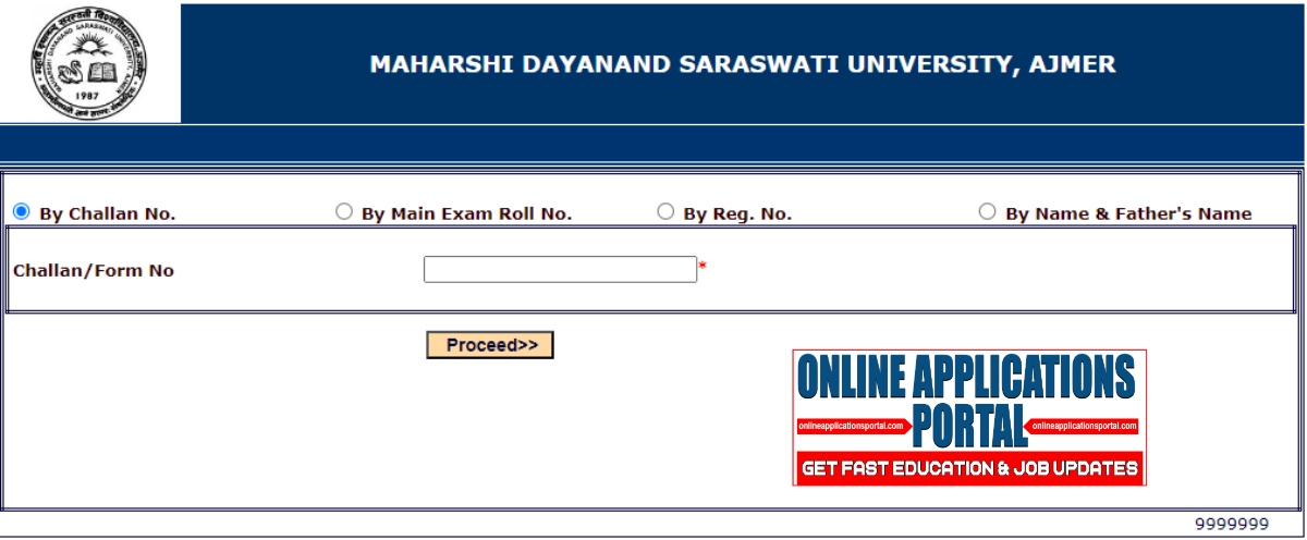 Maharshi Dayanand Saraswati University Admit Card 2024